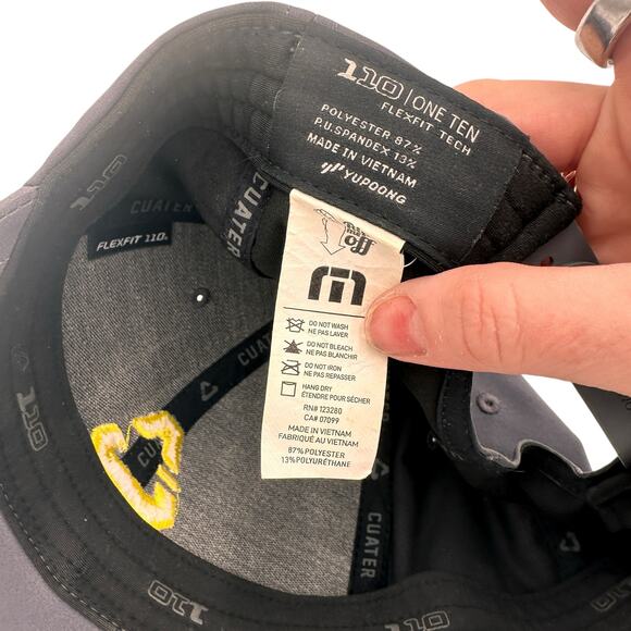 Cuater Travis Mathew Golf One Ten Flex Fit Black & Yellow Log Baseball Hat - Picture 8 of 8